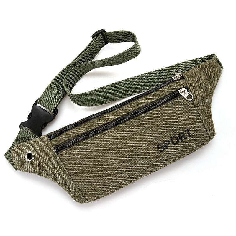 Men's Canvas Mobile Sport Climbing Running Pouch Construction Men's Chest Bags
