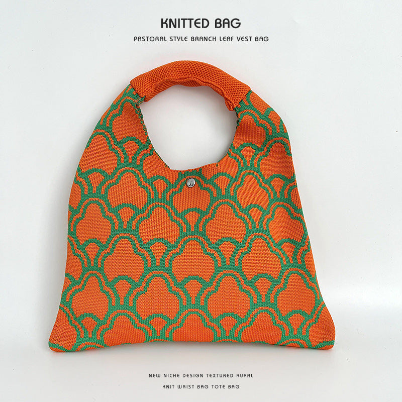 Women's Pretty Crocheted Woven Underarm Wrist Handbags