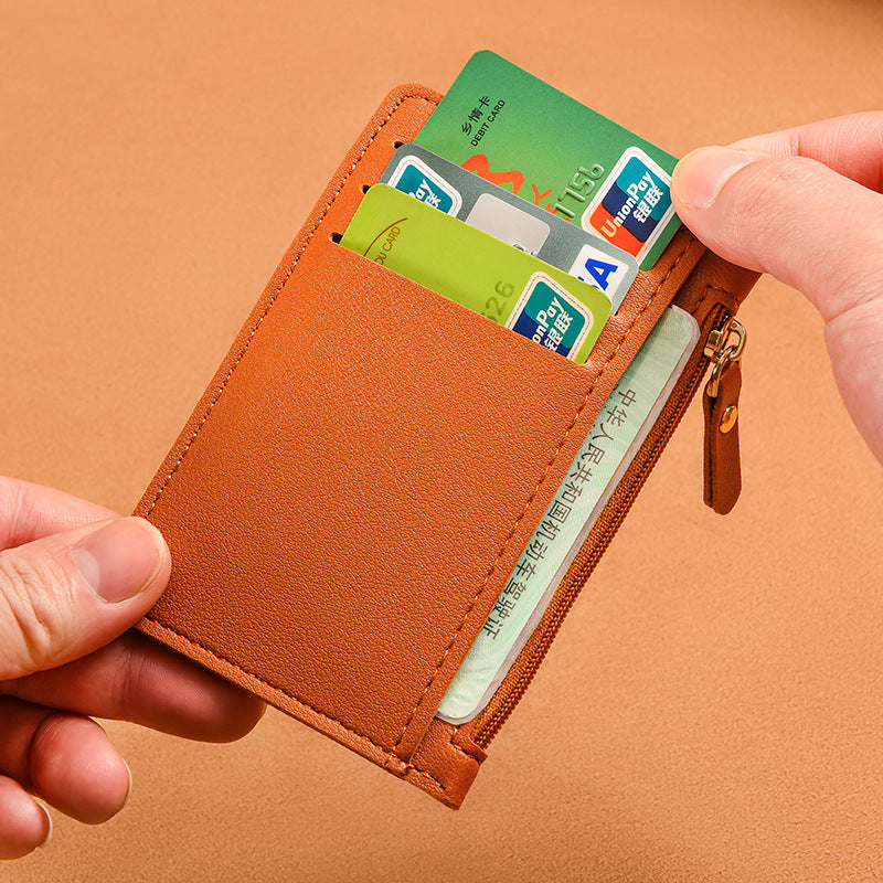 Women's Simple Multiple Slots Zipper Large Capacity Card Holder