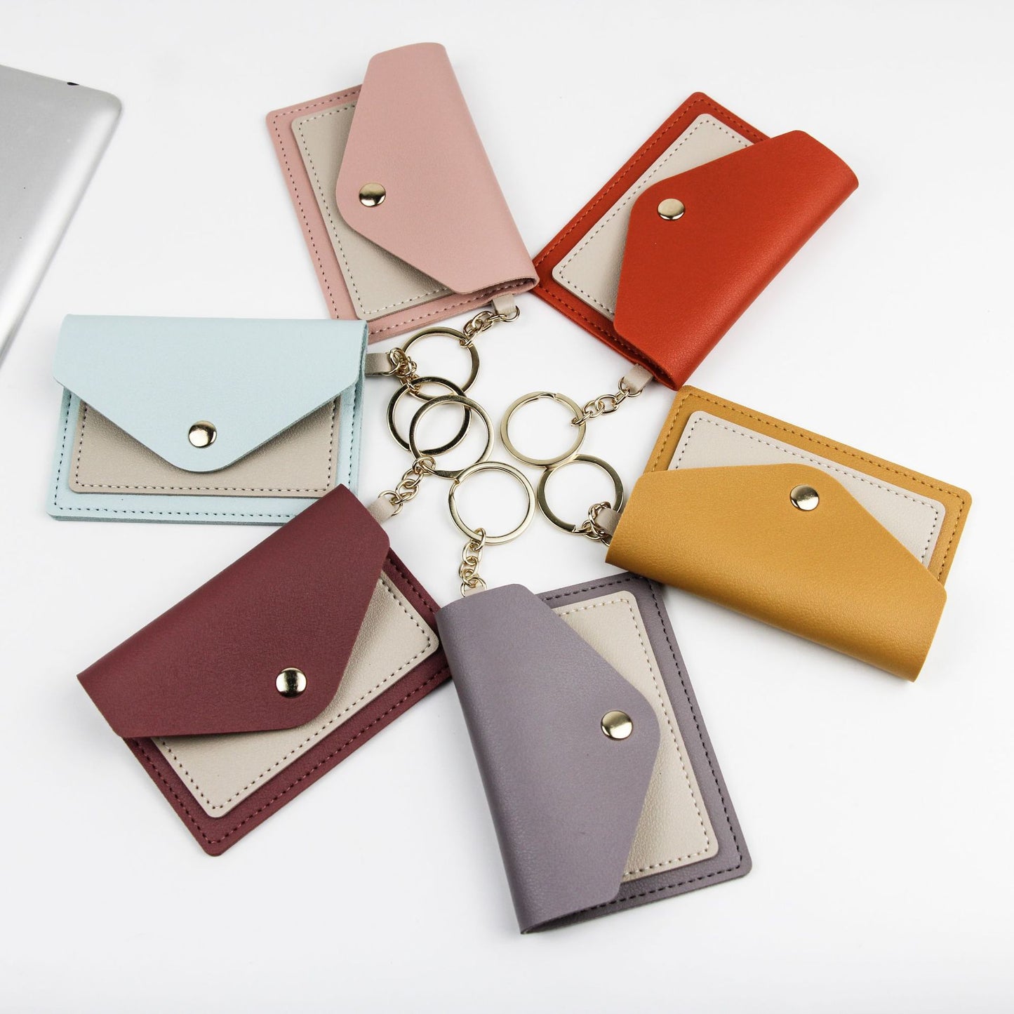Candy Color Simple Thin With Cover Card Holder