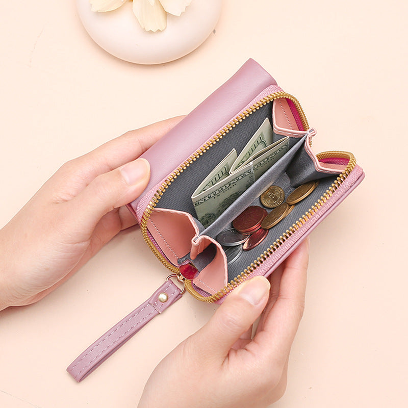 Women's Tri Fold Short Fashion Clutch High Ladies Wallets
