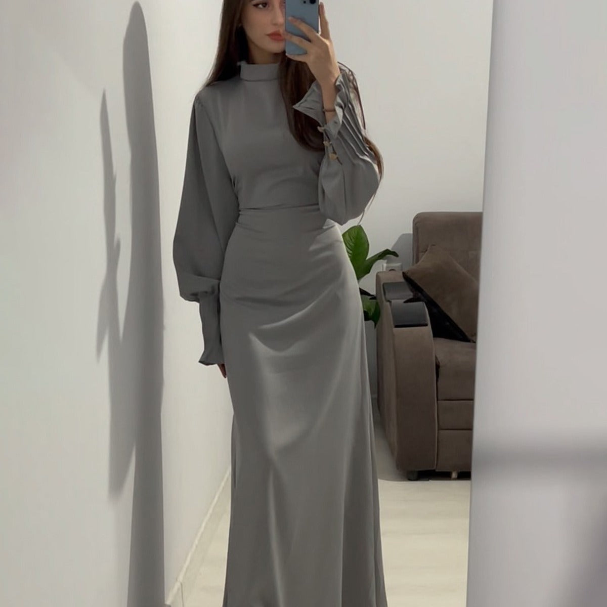 Pleated Waist Tight Design Sense Palace Dresses