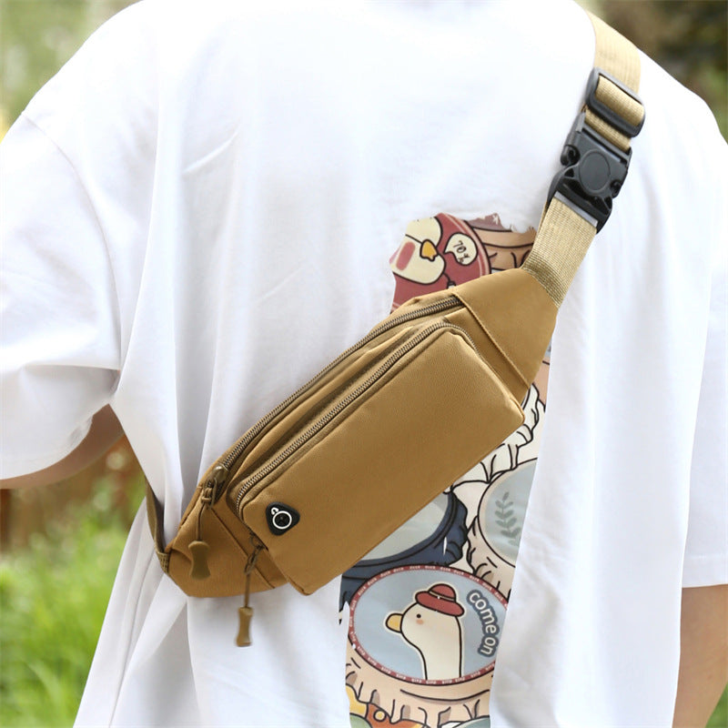 Men's Multifunctional Leisure Canvas Running Mobile Waterproof Bags