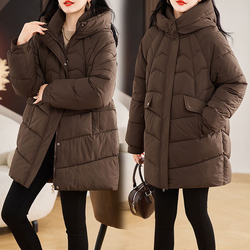 Winter Preppy Style Mid-length Fashion Casual Coats