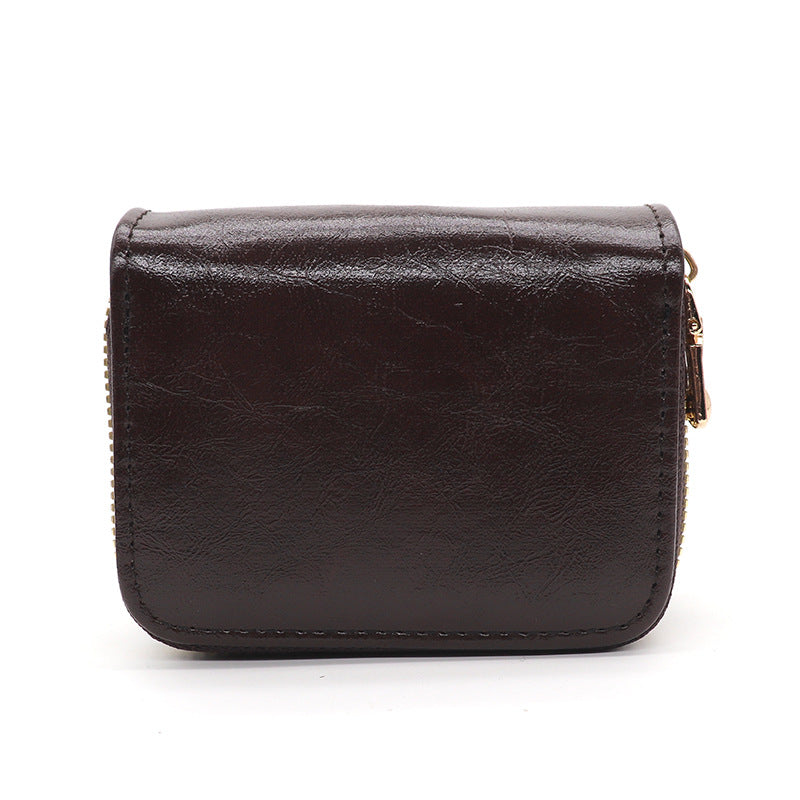 Men's Vintage Organ Large Capacity Zipper Female Card Holder