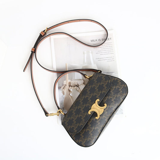 Women's Arc Genuine Leather Saddle Carrying Handbags