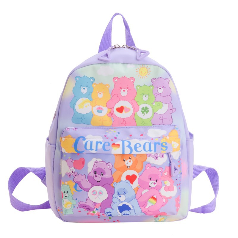 Cartoon Rainbow Bear Boys Double Back Kindergarten School Bags