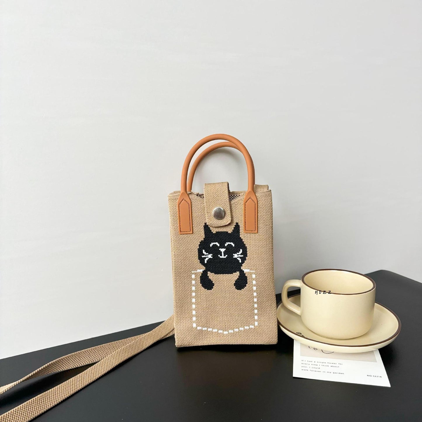 High Sense Mobile Cartoon Knitted Dopamine Bags