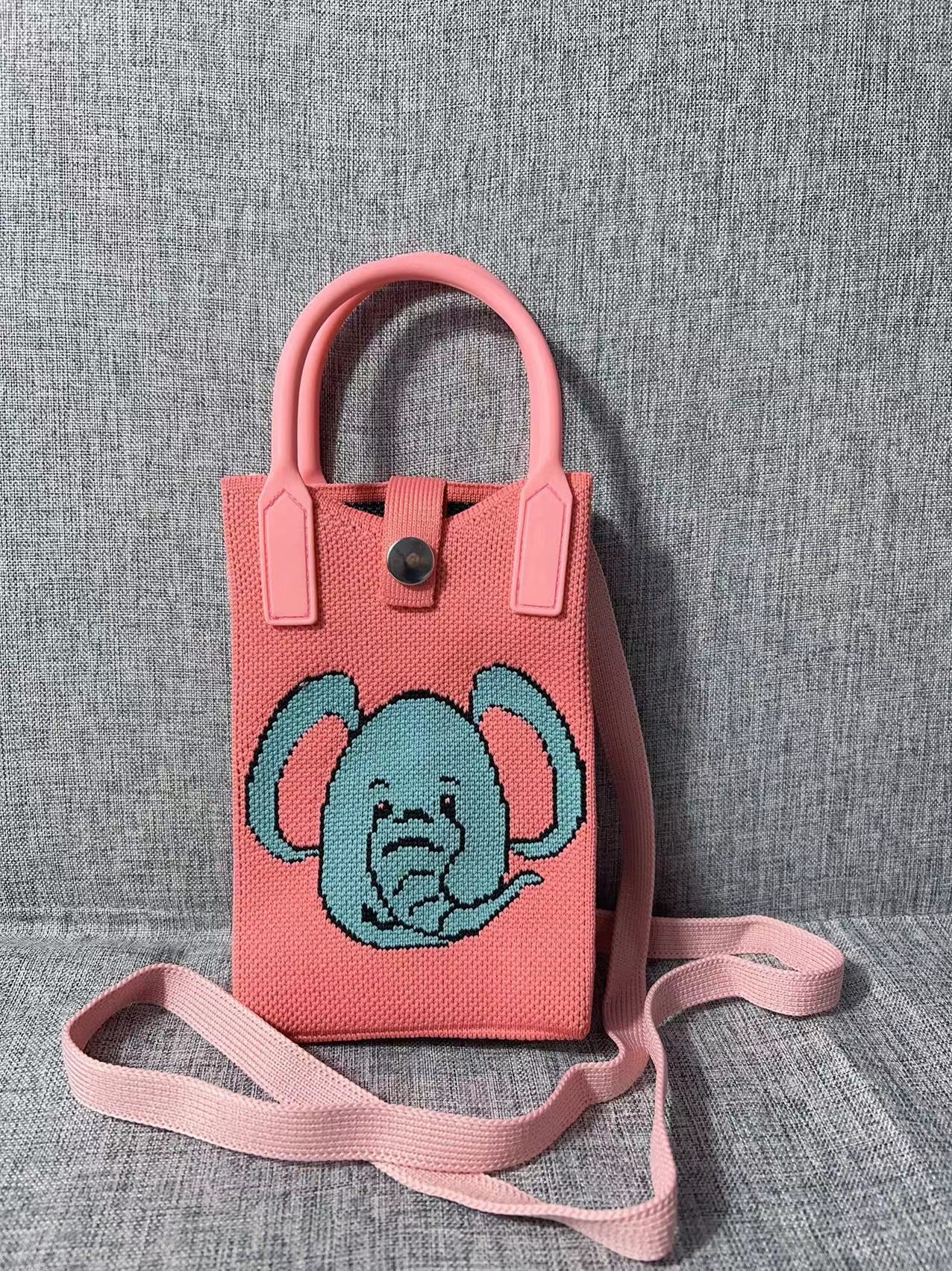 Cute Cartoon Knitted Korean Style Minority Phone Bags