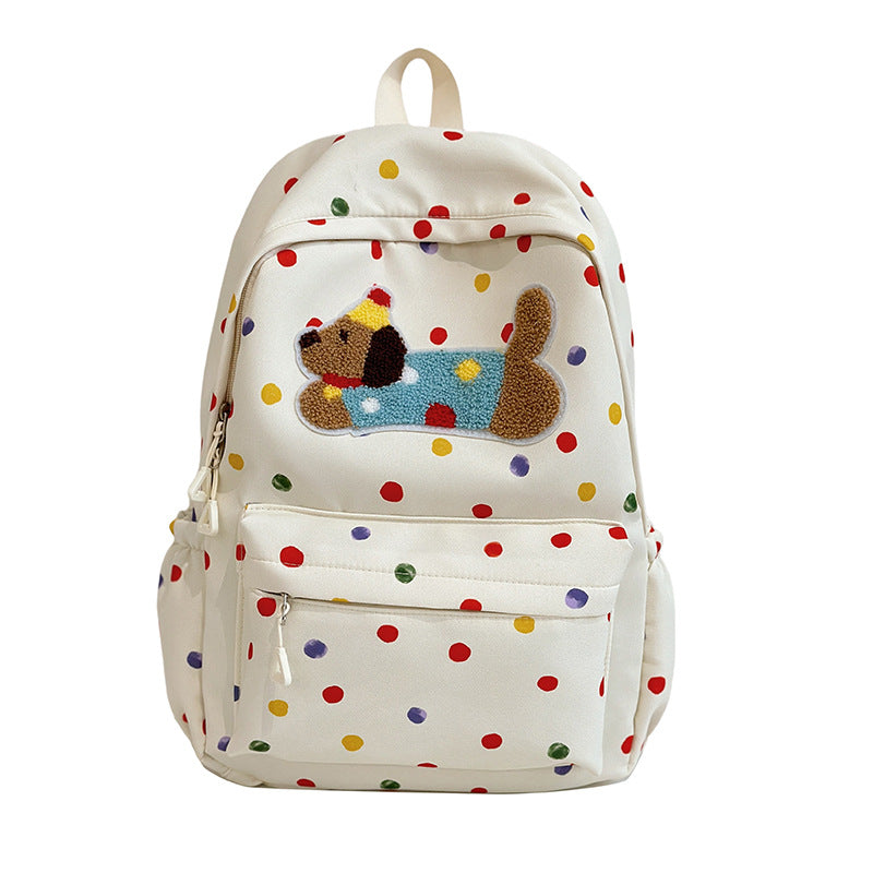 Dog Early High Trendy Polka Dot Large Backpacks