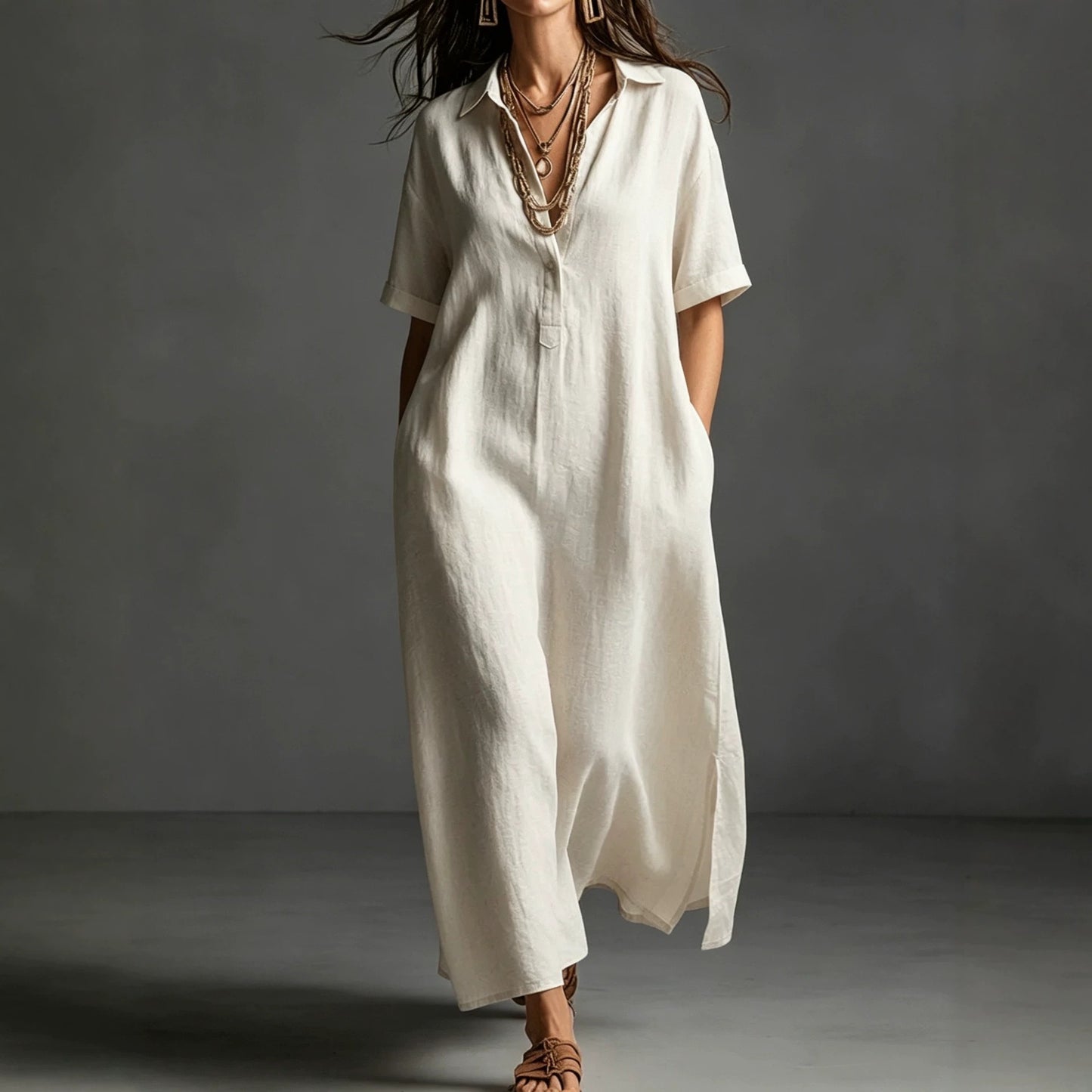 Women's Cotton Linen Simplicity Elegant Solid Color Shorts