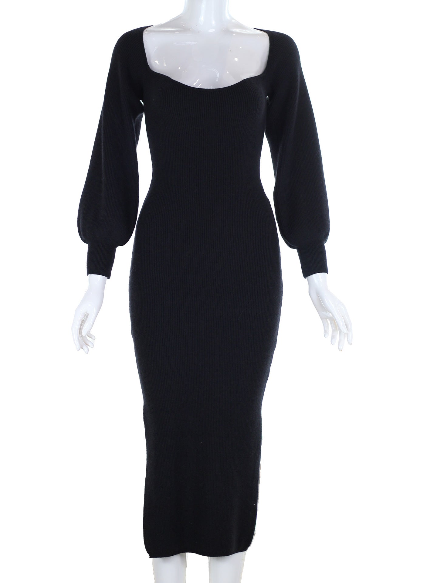 Women's Knitted Dress Sexy Elegant Slim Low-cut Dresses