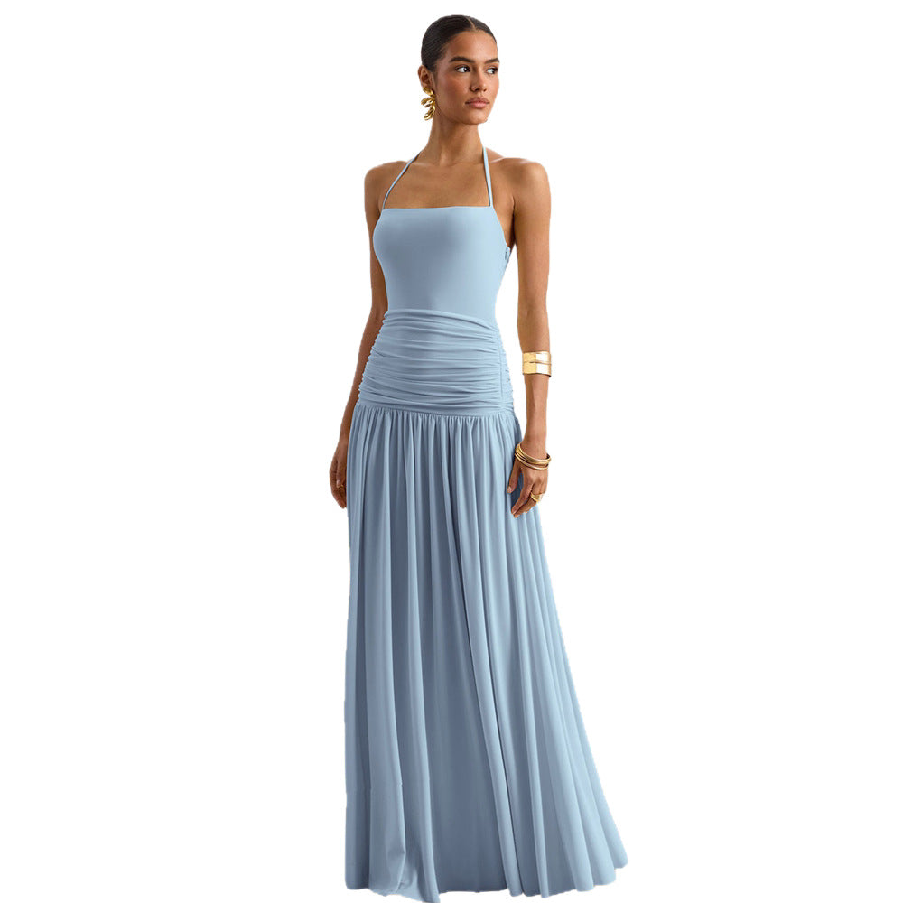 Women's Temperament Pure Color Tube Halter Backless Tops