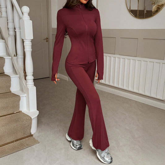 Women's Comfortable Sports Zipper T-shirt Yoga Suits