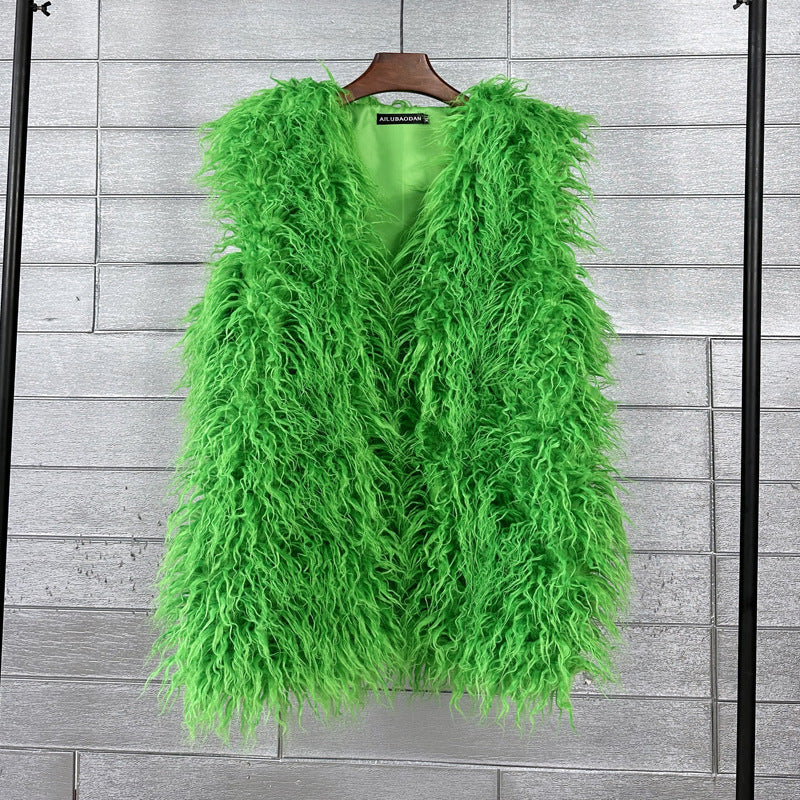 Women's Imitated Tibet Sheep Fur Mid-length Faux Coats