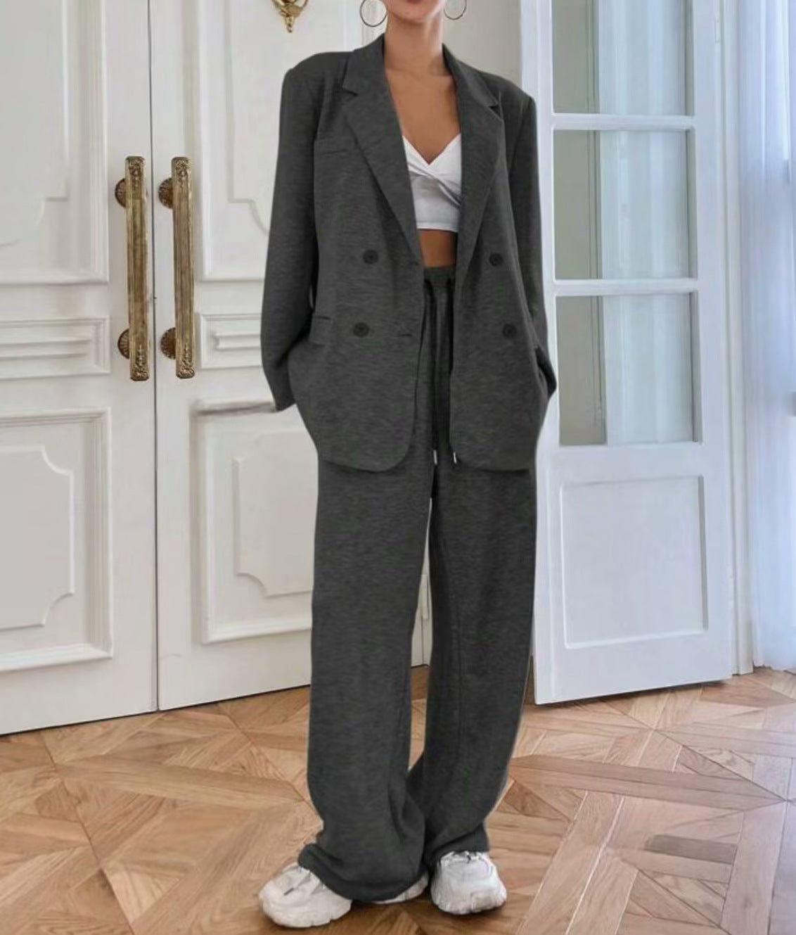 Women's Trend Lapel Casual Trousers With An Suits