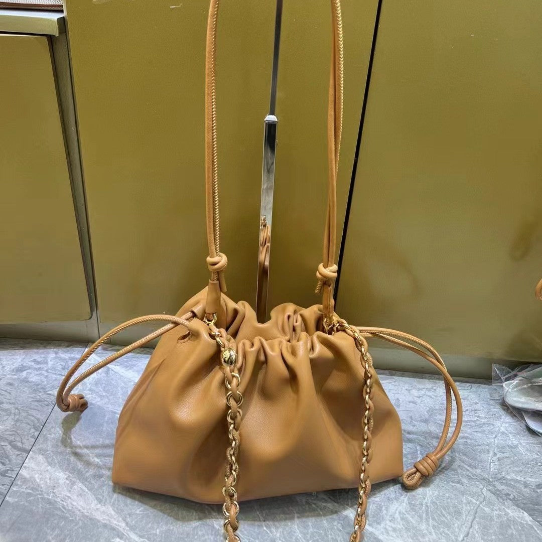 Women's Advanced Pleated Cloud Chain Underarm Genuine Bags