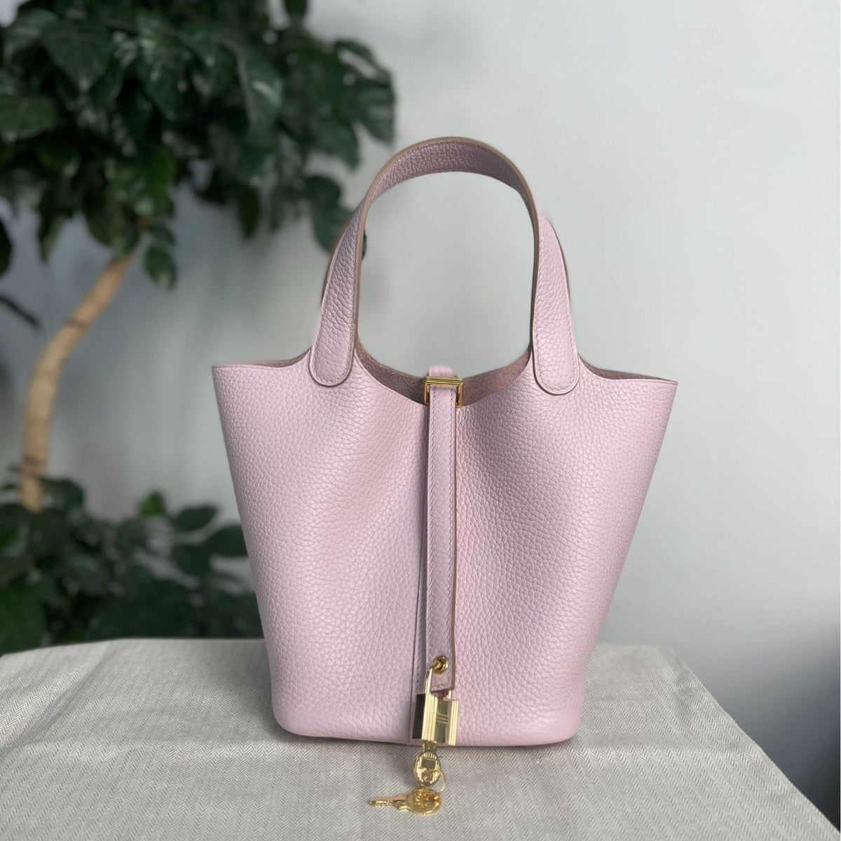 Wax Line All-steel Hardware Vegetable Basket Layer Cowhide Artisan Handbags