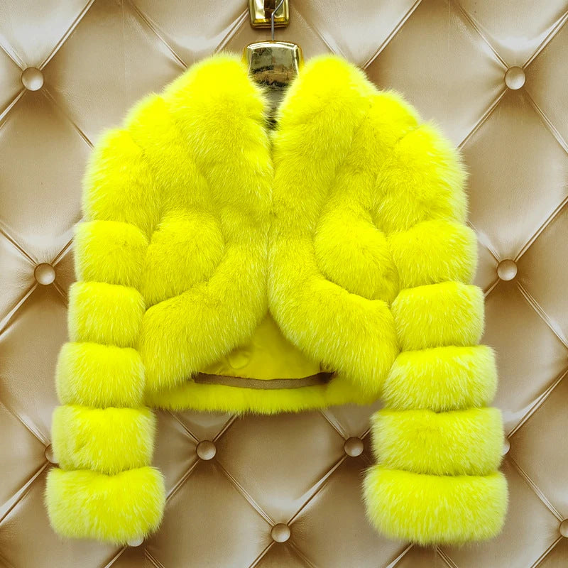 Faux Fur Fox Stitching Winter Warm Coats