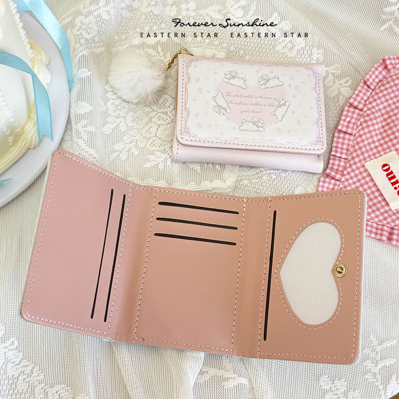 Korean Dream Three-fold Little Bunny Document Cute Ladies Wallets