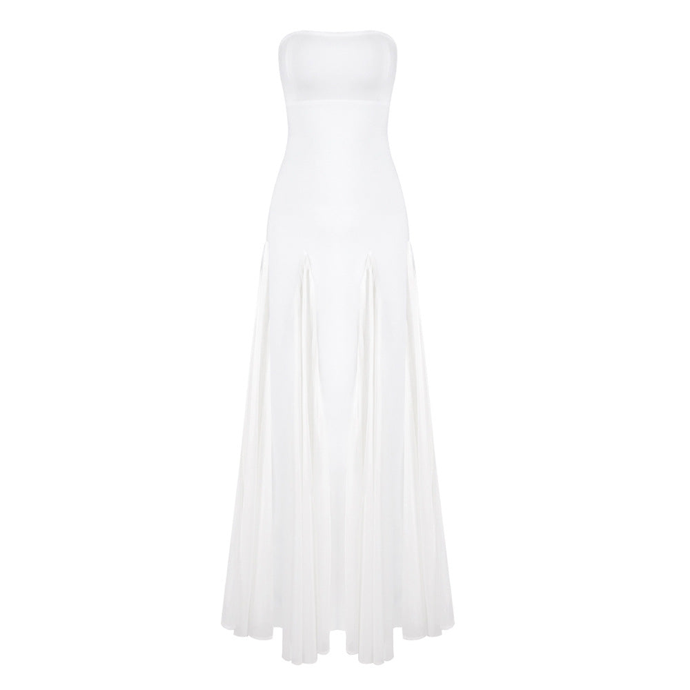 Style Temperament Sexy Slim Tube Bandage Mesh Dresses