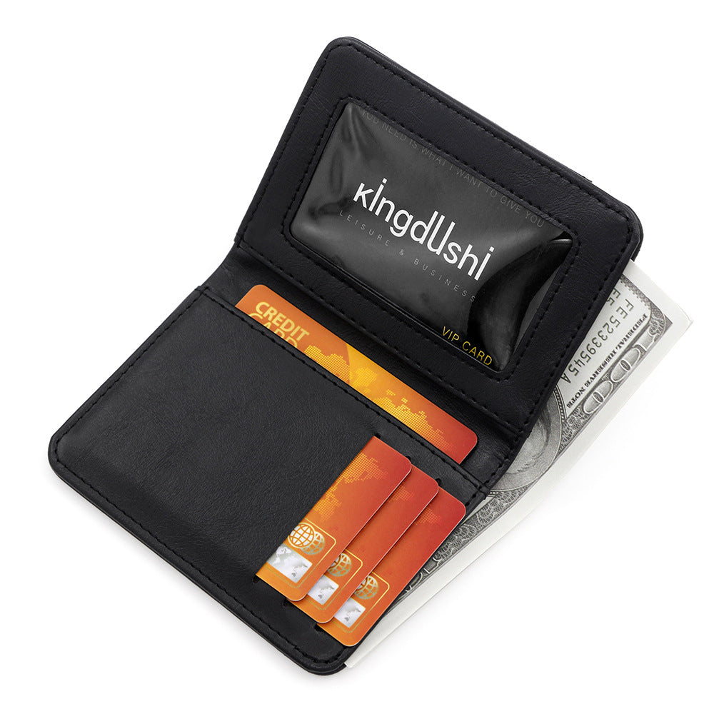 Men's Short Retro Two-fold Multiple Slots Oil Card Holder