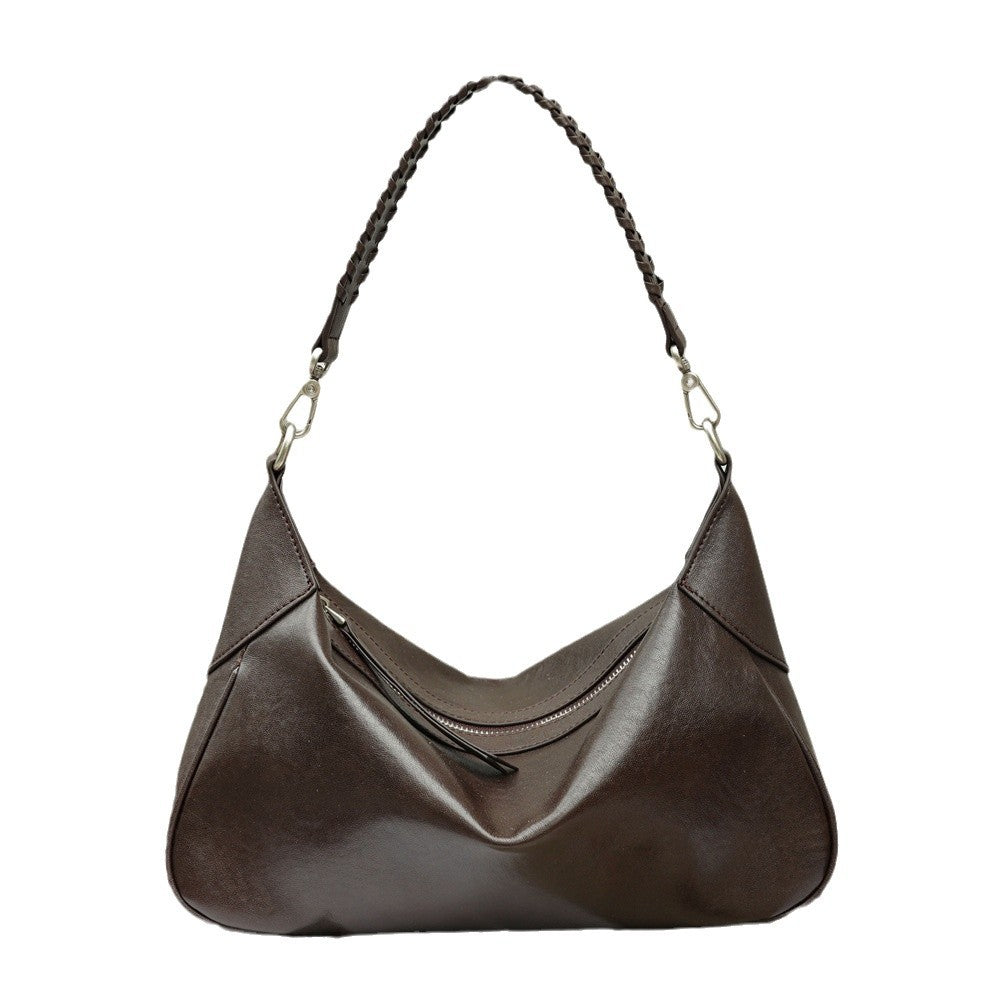 Women's Retro Crystal Vegetable Tanning Leather Genuine Bags