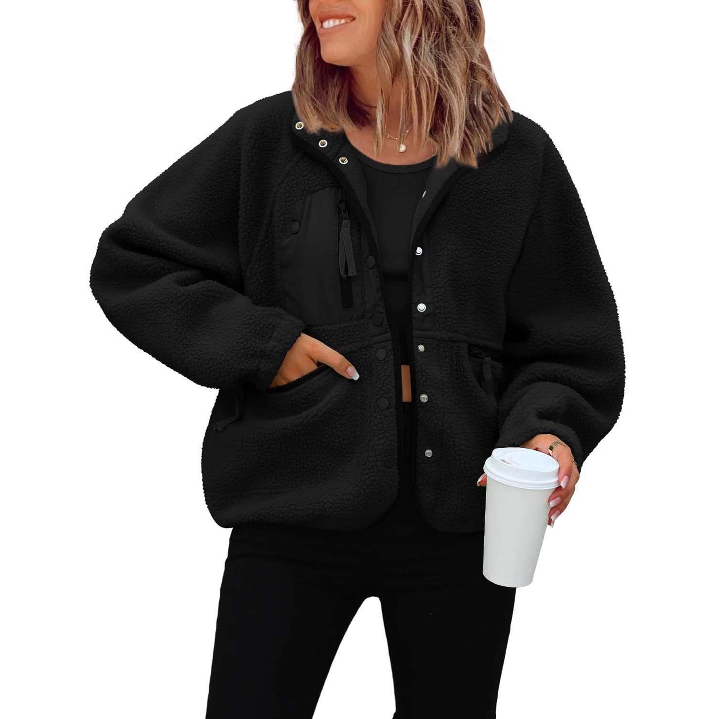 Women's Slouchy Polar Fleece Sports Leisure Tops