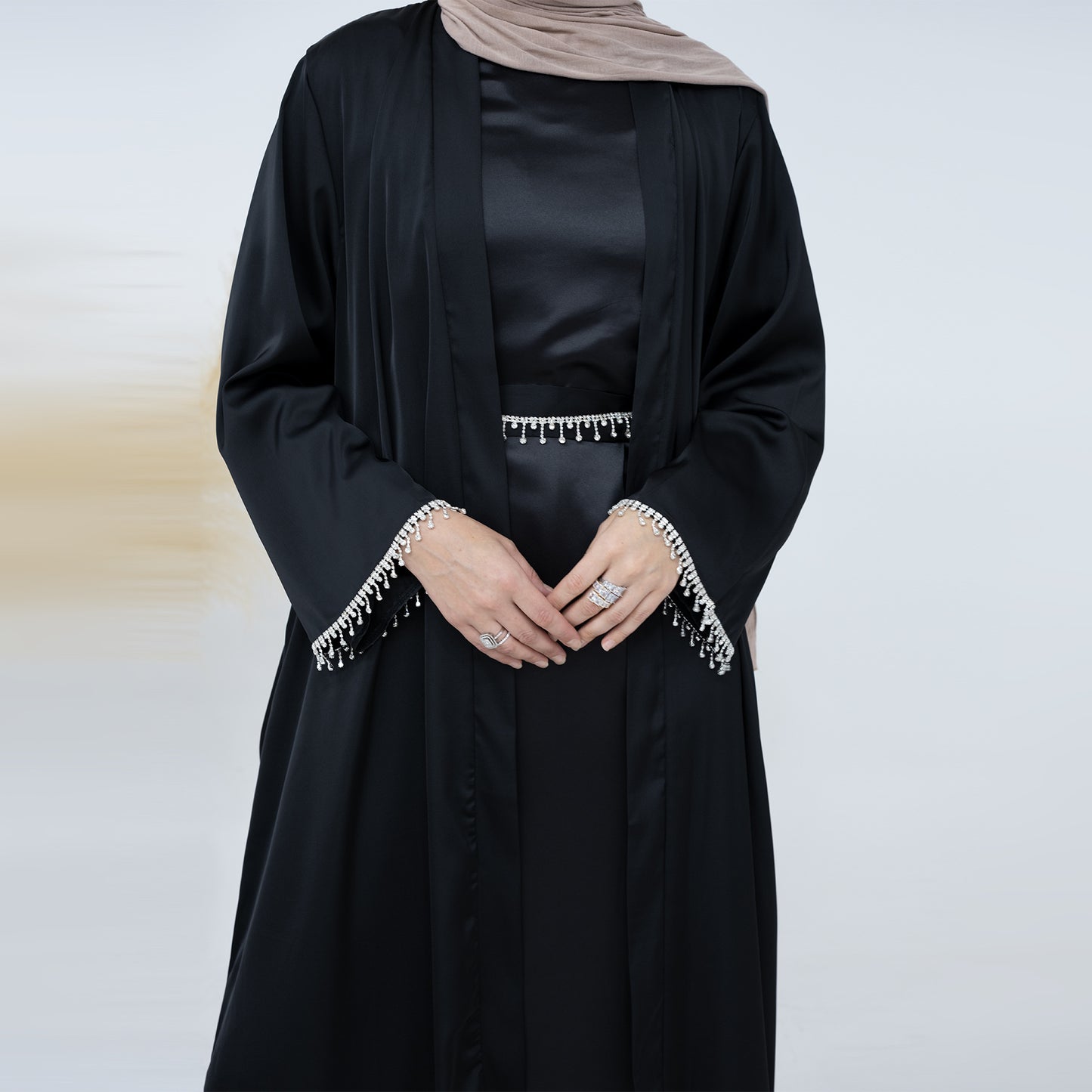 Solid Color Beading Dress Crystal Chain Dresses
