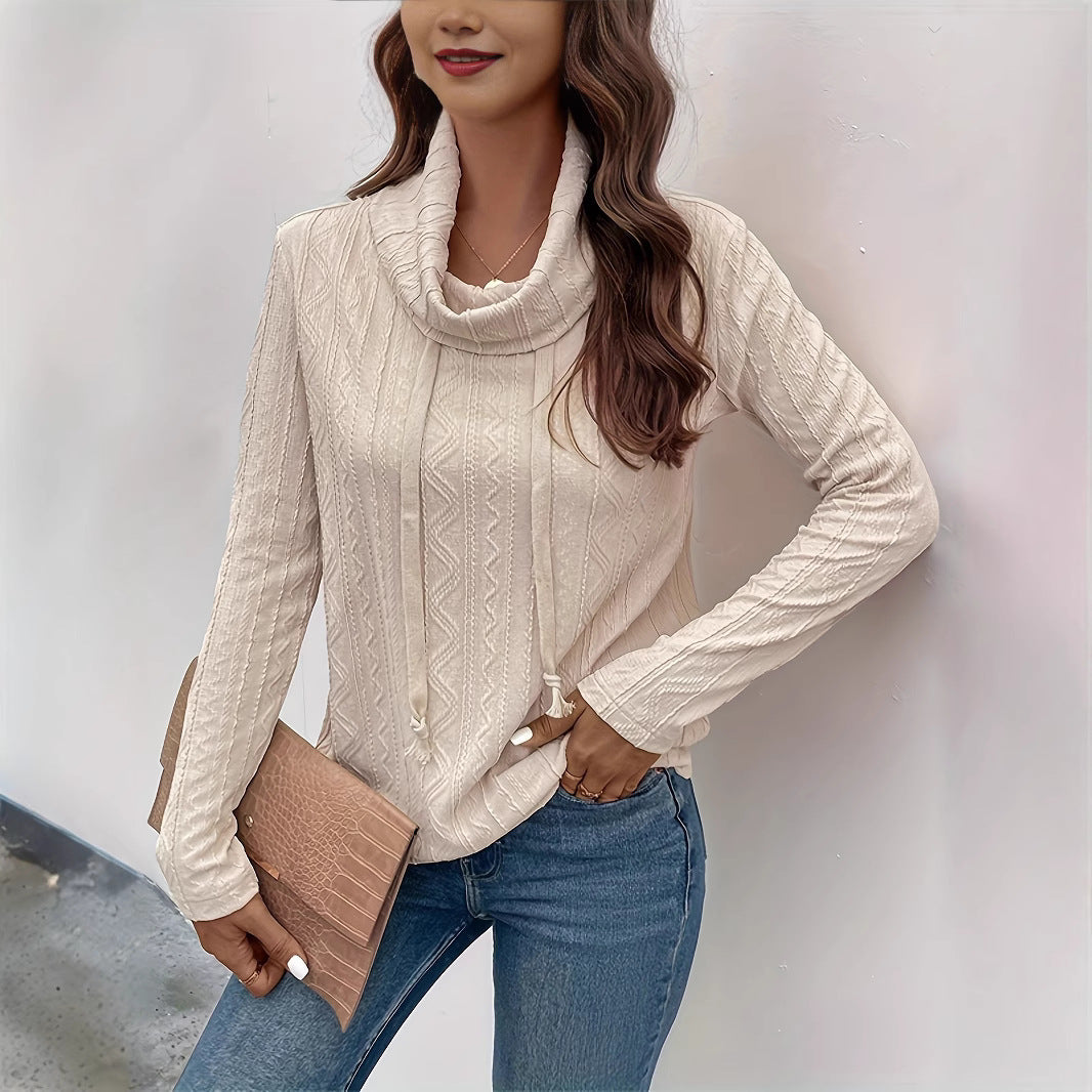 Women's Long Sleeve Hooded Drawstring Pullover Women's Sweater, Sweater
