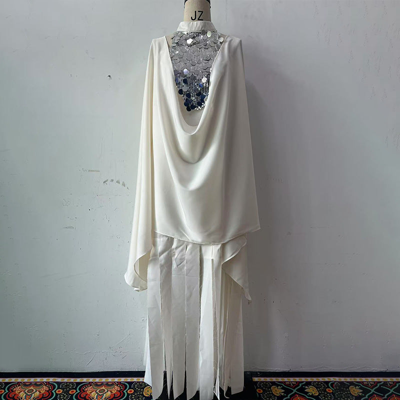 Summer Sequin Long Patchwork Tassel Temperamental Dresses