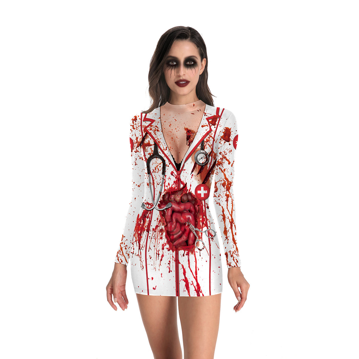 Women's Halloween Nurse Clothes Party Sexy Tight Uniform