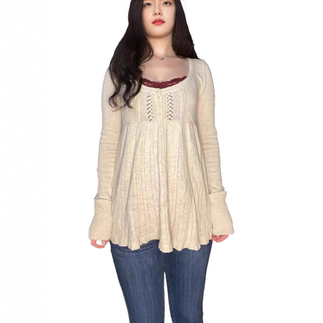 Fashion Comfortable Half Long Sleeve Knitted Sweaters