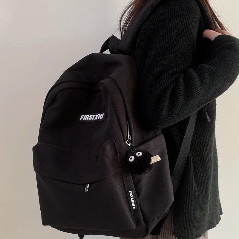 Women's Junior High College Solid Color Minimalist Backpacks