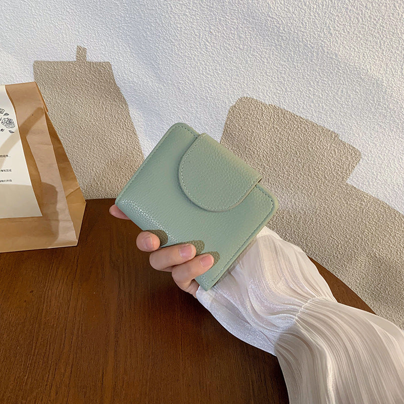 Simple Style Dopamine Color Matching Korean Ladies Wallets
