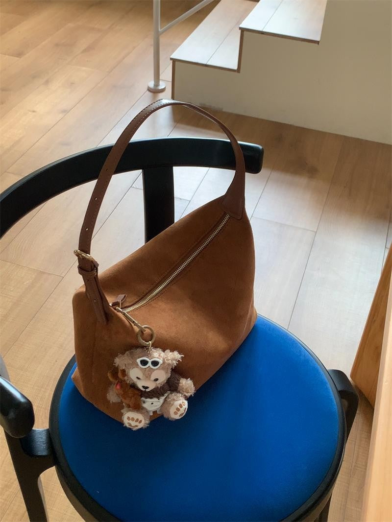 Korean Style Vintage Suede Simple Underarm Bags