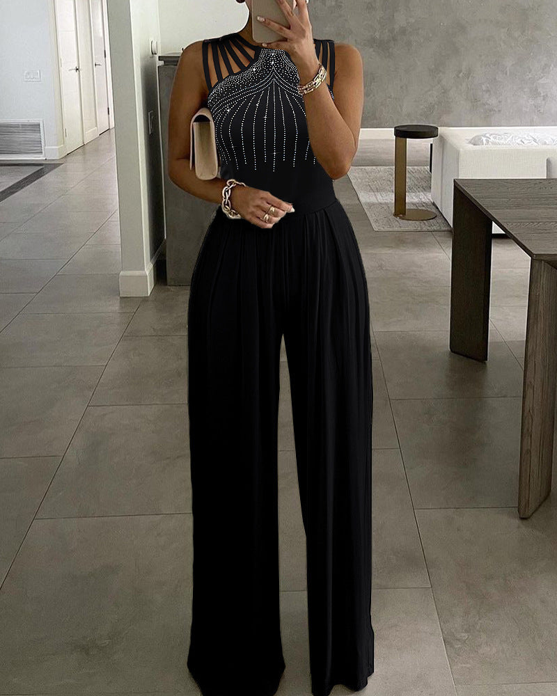 Women's Casual Trousers Summer Slim Solid Color Jumpsuits