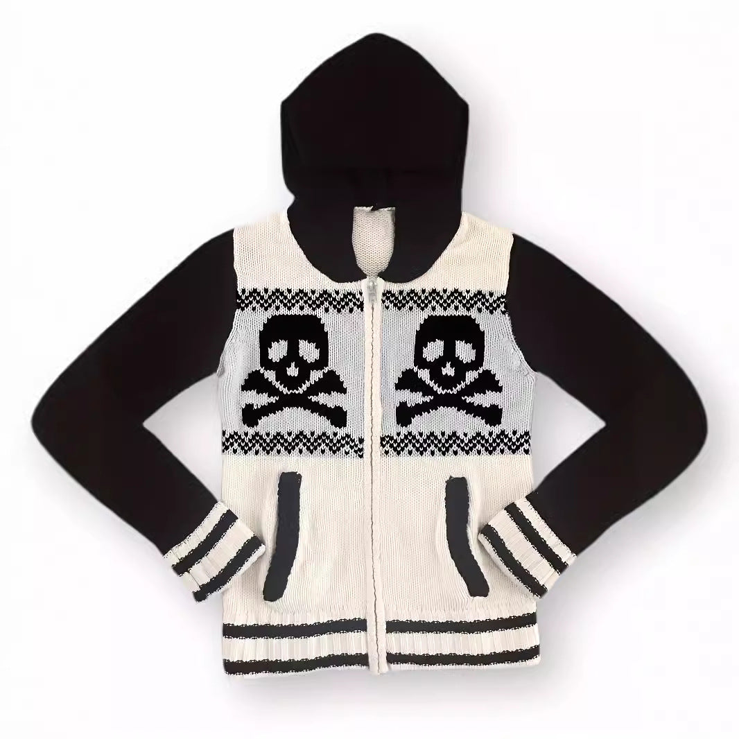 Women's Skull Slimming Hooded Temperament Leisure Sweaters