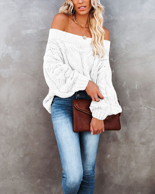 Women's Unique Loose Solid Color Pullover Sweaters
