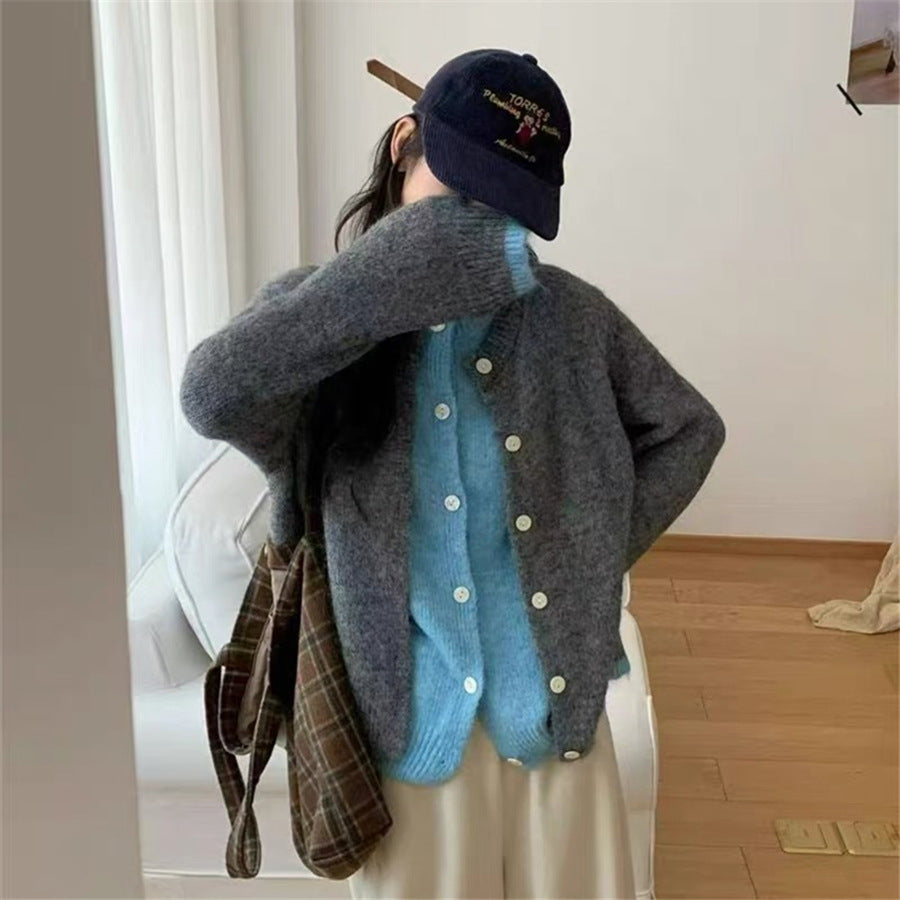 Women's Round Neck Fake Two Pieces Soft Knitwear
