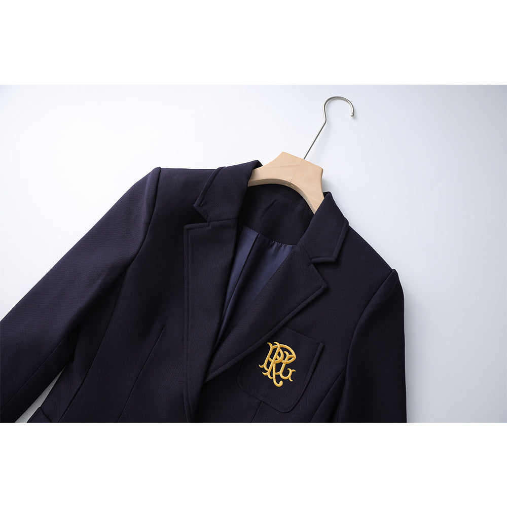 Blue Small High-grade Embroidered College Style Jackets