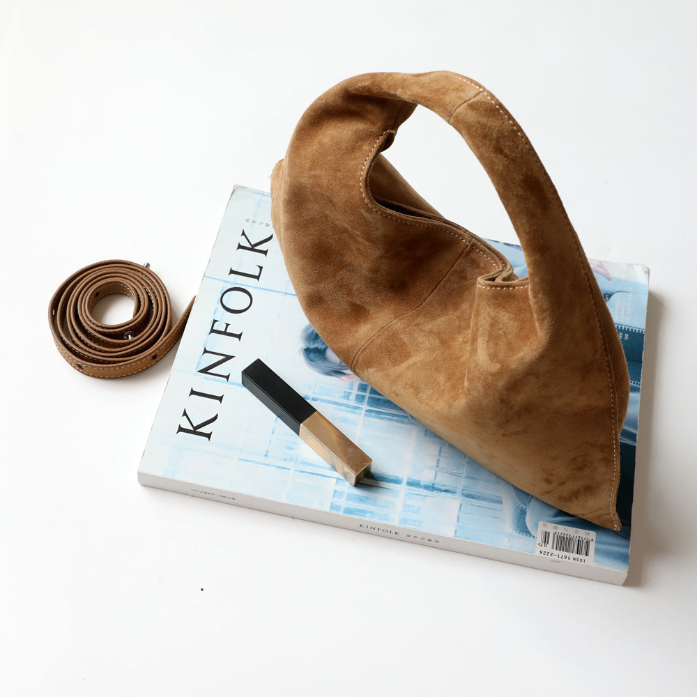 Beautiful Goat Skin Suede Commuter Leather Handbags