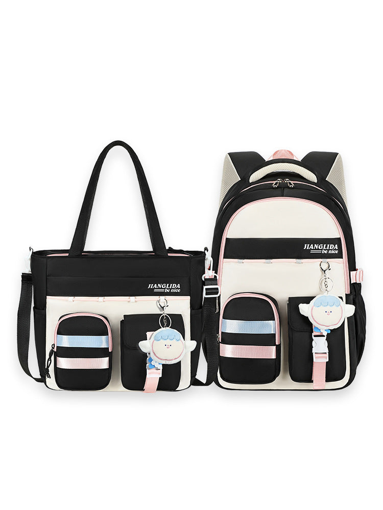 Tuition Korean Style Junior High Color Matching Middle School Students' Schoolbags