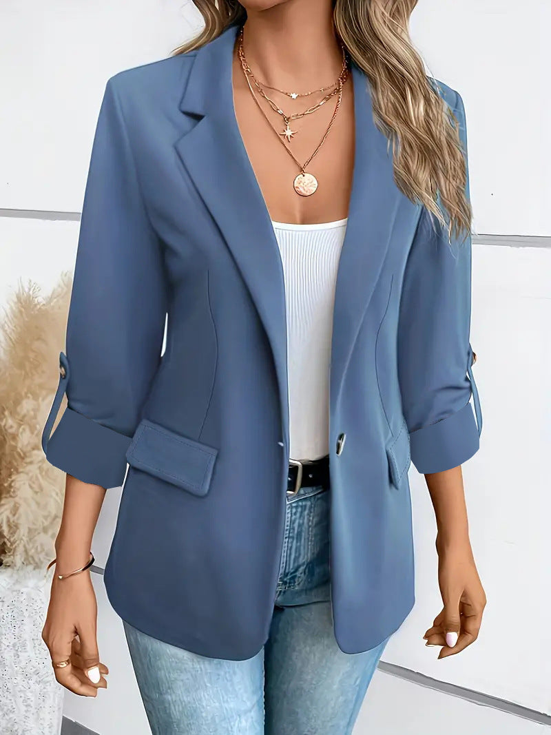 Women's Fashionable Solid Color Long Sleeve Suits