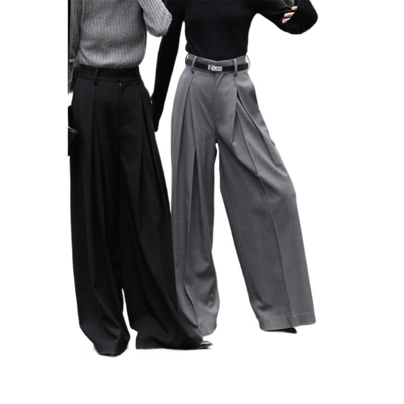 Women's Slimming Longer Leg Wide Trousers Smoky Pants