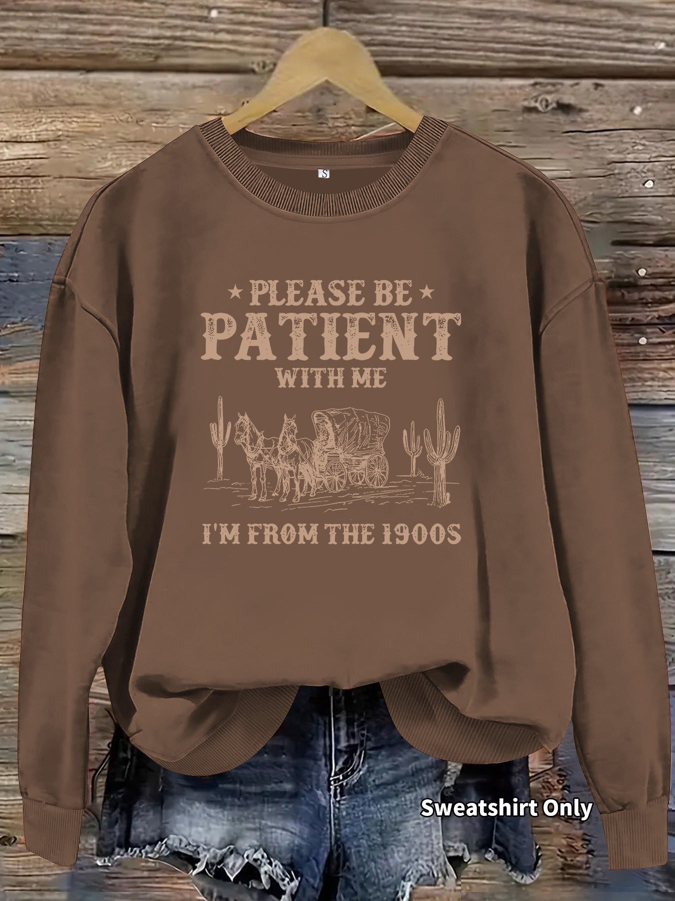 Women's Casual Long-sleeved Round Neck Western Landscape Printing Pullover Women's Sweater, Sweater