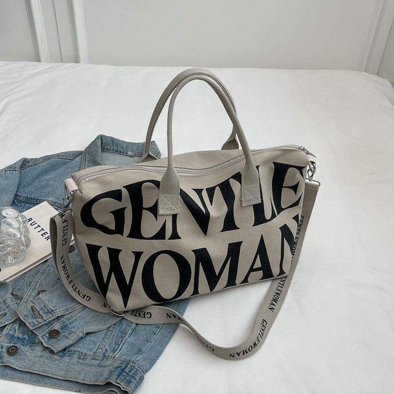 Large Capacity Letters Canvas Fashion One Crossbody Bags