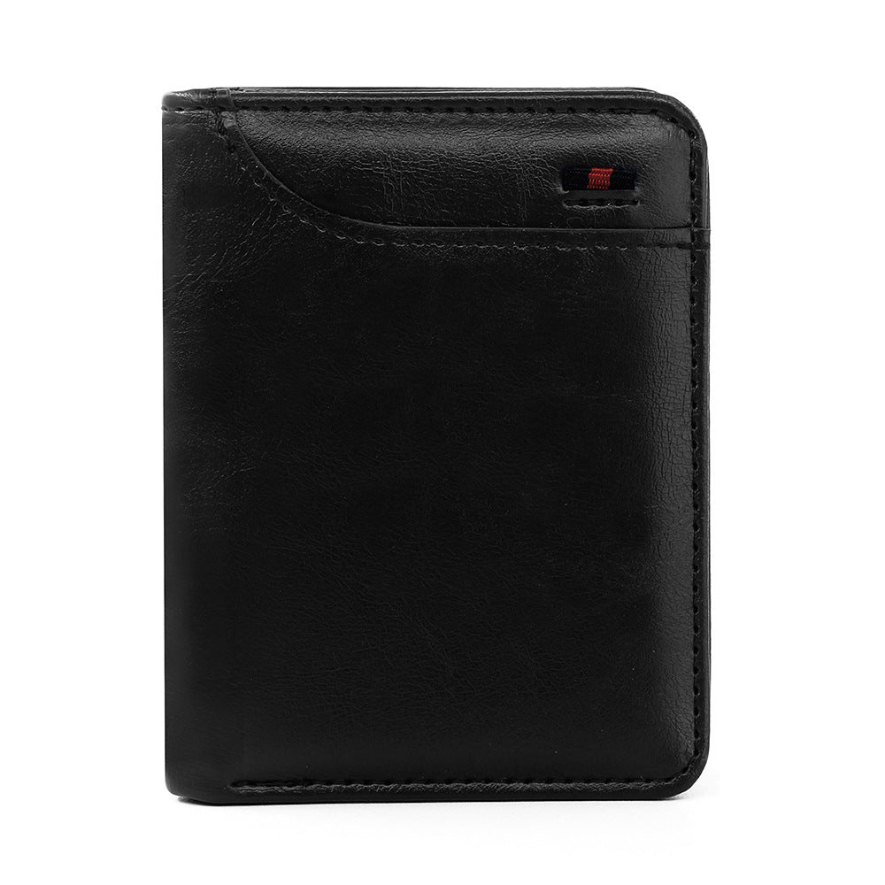 Men's Short Retro Two-fold Multiple Slots Oil Card Holder