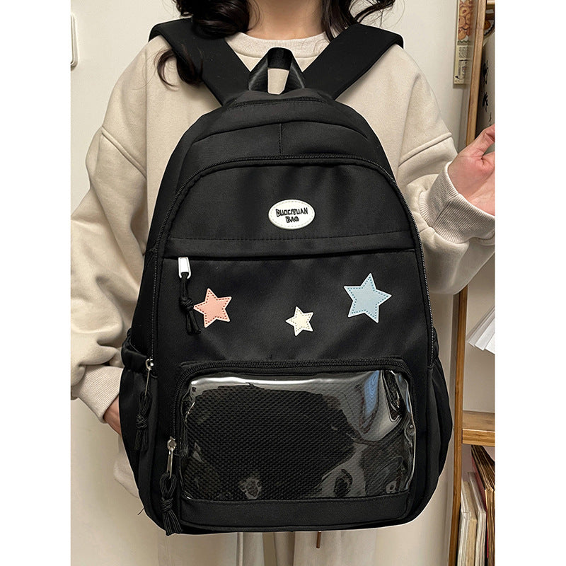 Cute Sister Transparent Large Capacity College Middle School Students' Schoolbags