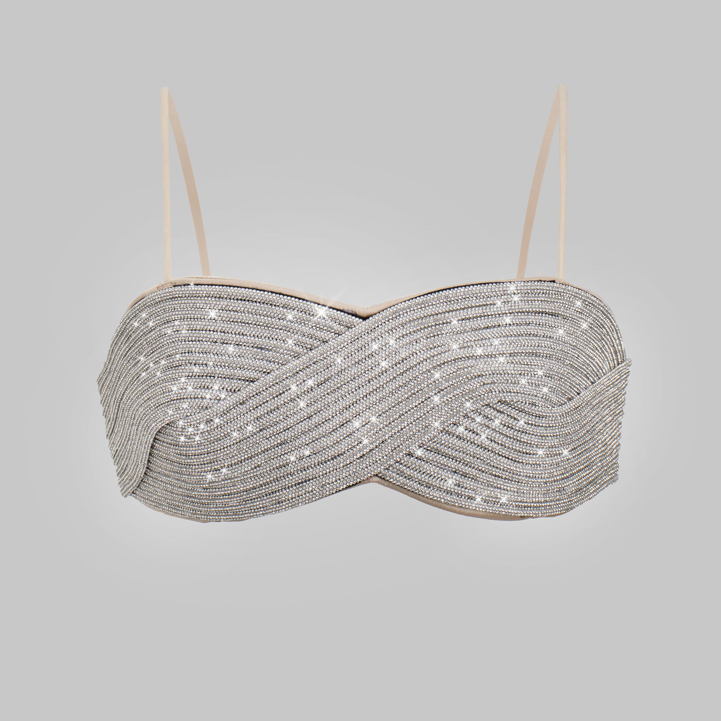 Women's Hot Rhinestone Cross Tube Sexy Shiny Tops